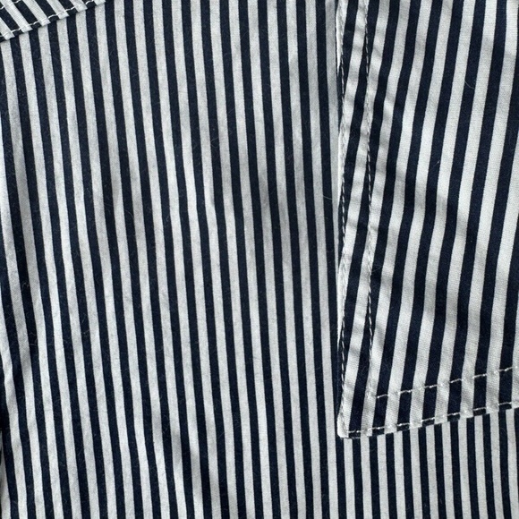 Rafaella Weekend Button Top Black White Stripes Woman XL Long Sleeves Collared - Picture 3 of 7